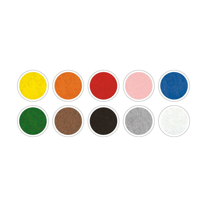 Felt sheets assortment 10 colours