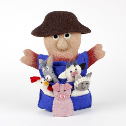Hand puppet Farmer with animals