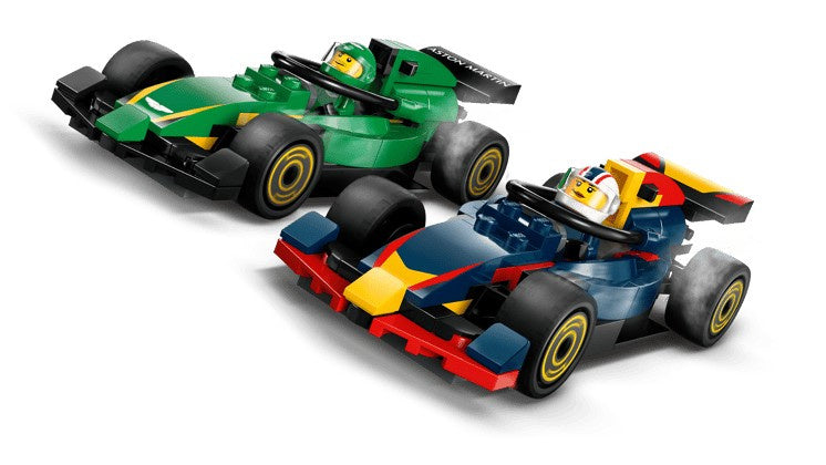# Lego City Formule 1 truck met RB20 en AMR24 Formule 1 auto's, 1086-delig