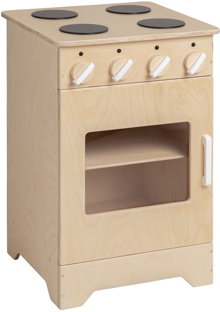 Wooden play kitchen for toddlers natural white