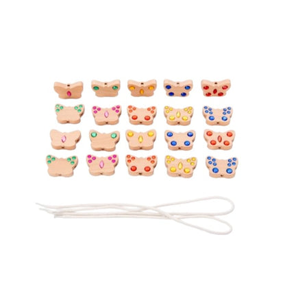 Tickit wooden butterfly beads, 20 pieces