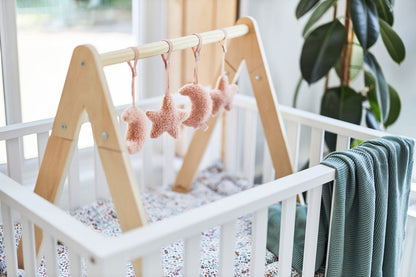 Wooden baby gym Moon pale pink
