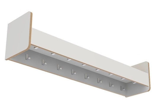 Kapstok legplank 140cm 16 haken