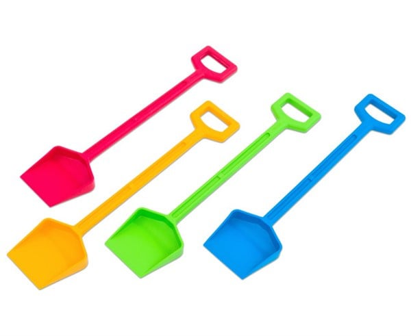 Large sturdy sand shovels, set of 4