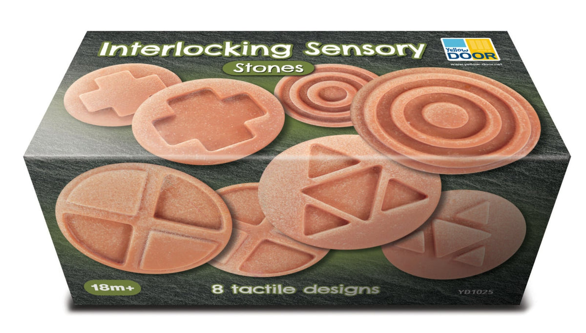 Sensorische speelstenen, in elkaar passende combinaties, 8 stuks