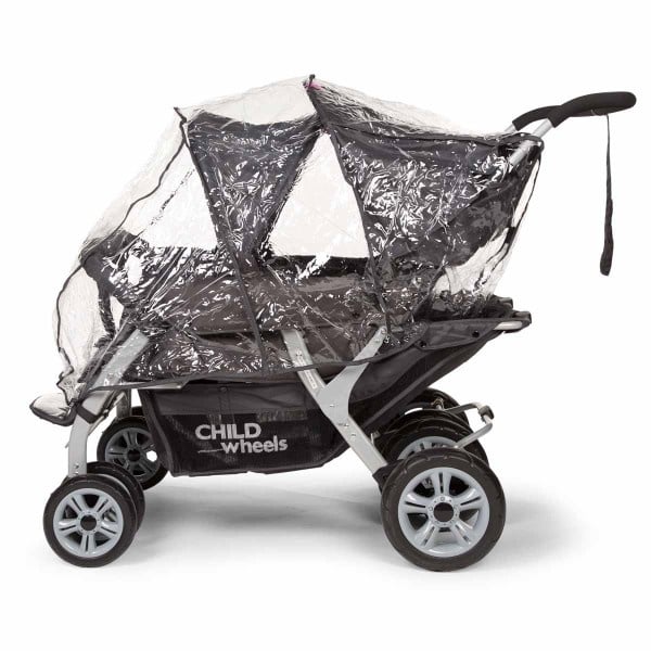 # Quadruple, 4-persoons kinderwagen incl. regenhoes en zonnekappen
