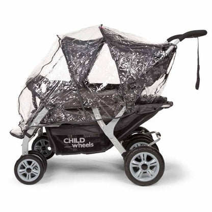 # Quadruple, 4-persoons kinderwagen incl. regenhoes en zonnekappen