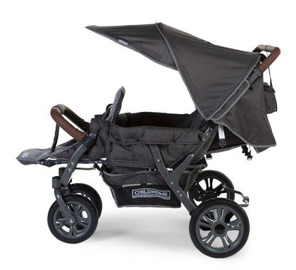 Triplet wandelwagen antraciet met regenhoes