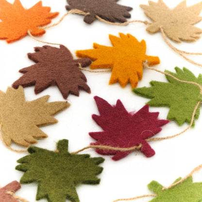 Felt Garland Maple Leaf Fairtrade