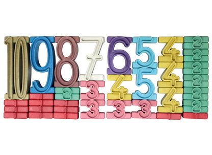 Coloured stackable numbers, set of 34 (assorted)