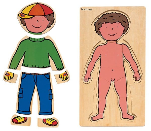Puzzel Ontdek je lichaam, jongen