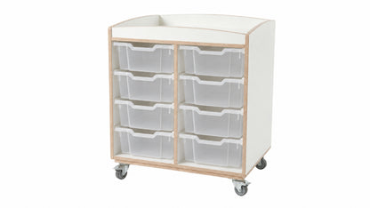 Mobile play table with raised edge and 8 bins, After-School Care 7+