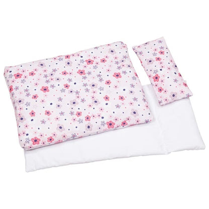 Doll's bed with matching bedding