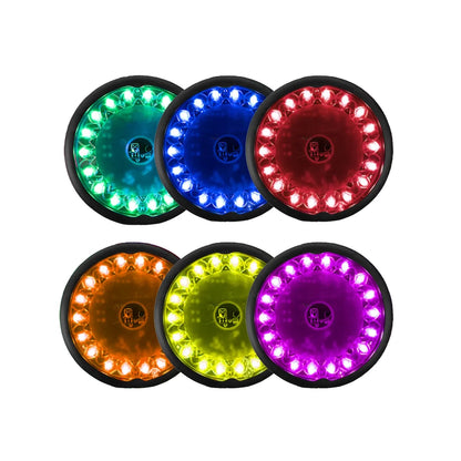Push Pucks, set van 6 verlichte reactie-pucks
