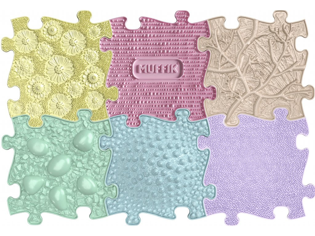 Muffik set Orthopedische sensorische matten, Baby pastel