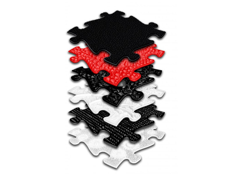 Muffik set Orthopedische sensorische matten, Baby Black & White