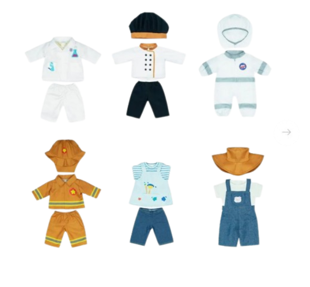 Poppenkleding beroepen, voor poppen van 38 cm