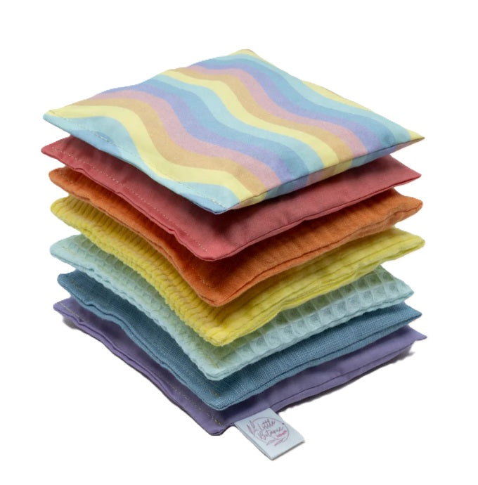 Sensorische pittenzakjes - Pastel + waves, 7 stuks