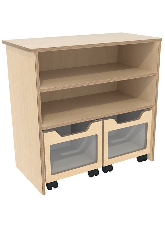# Storage cabinet with 2 rolling bins