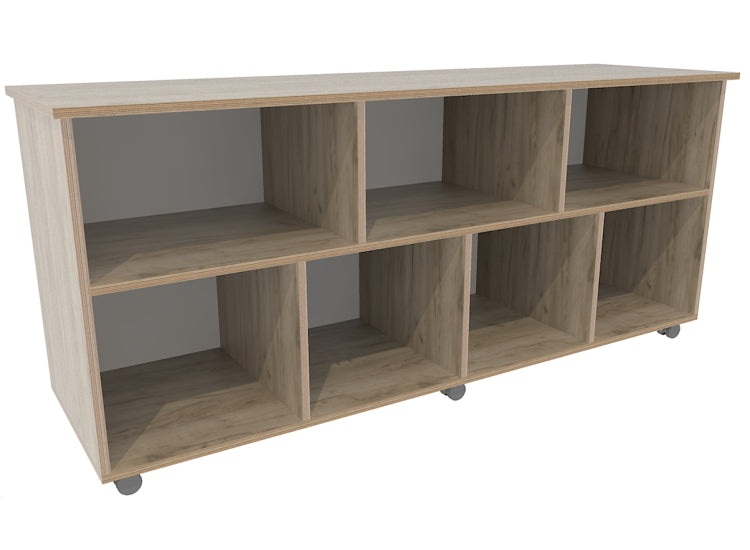 # Verrijdbare open kast met vakken