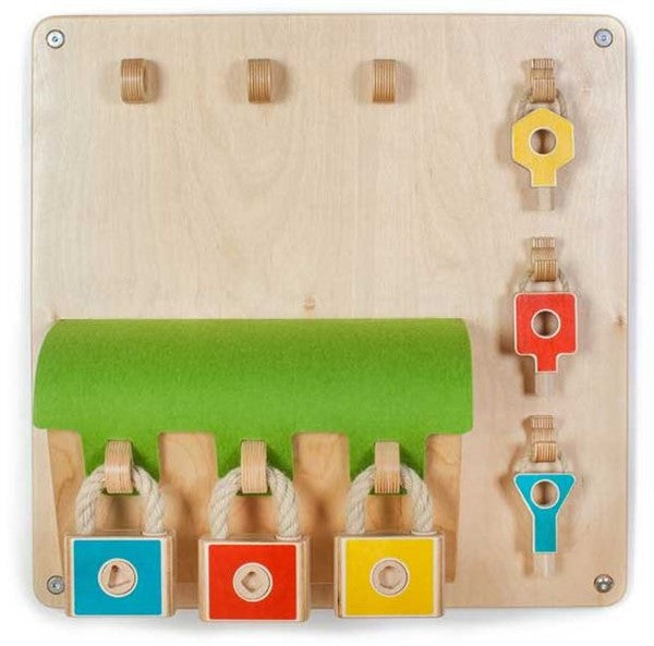Wandbord schatkist met hangsloten